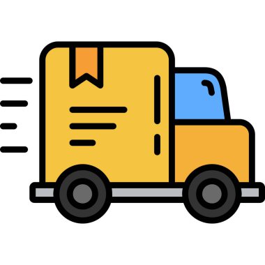 Lojistik kargo kamyonu ikonu. taslak dağıtım kamyon vektör simgesi rengi düz izole