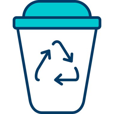 Geri dönüşüm kutusu simgesi, vektör illüstrasyonu