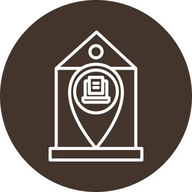 Bir bina simgesinin vektör illüstrasyonu