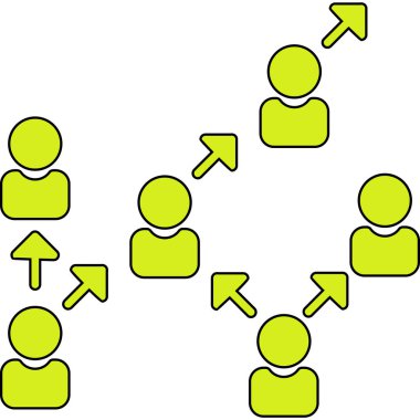 Ana hat biçiminde sosyal ağ bağlantı simgesi