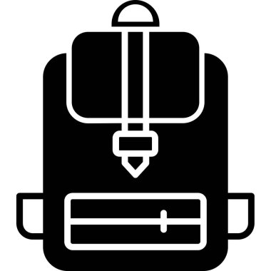 sırt çantası simgesi vektör illüstrasyonu