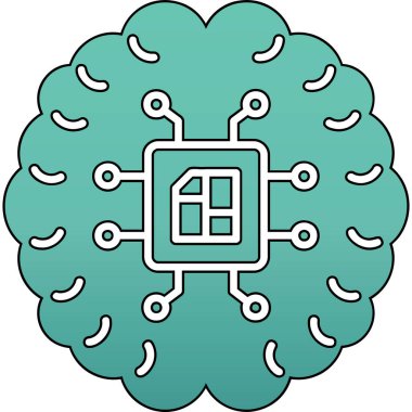 Moda Biçimli Beyin Simgesi İzole Arkaplan