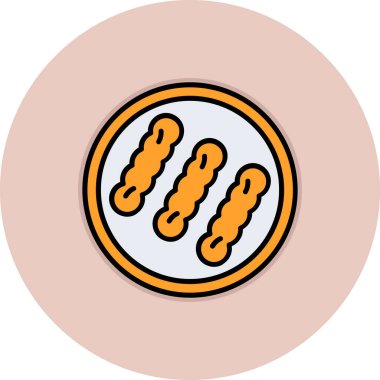 sosis simgesi vektör illüstrasyonu