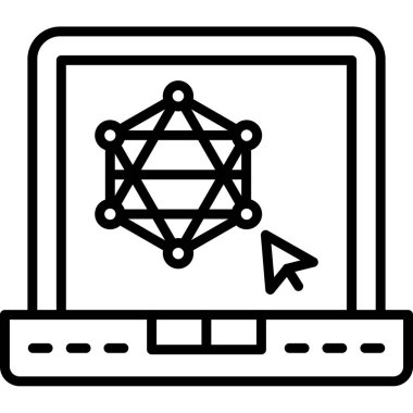 beyaz arkaplanda izole edilmiş ağ simgesi ve vektör illüstrasyonu