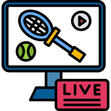Canlı Yayın simgesi, vektör illüstrasyonu