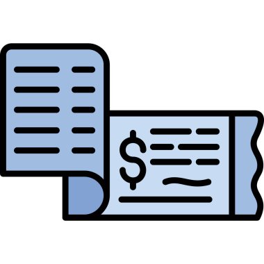 fatura kağıt simgesi renk ana hatları vektörü