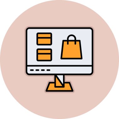 çevrimiçi alışveriş simgesi vektör illüstrasyonu