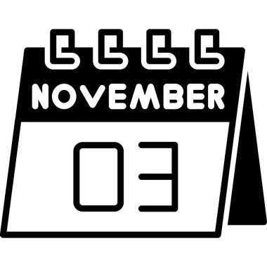 Takvim Kasım Glyph simgesi