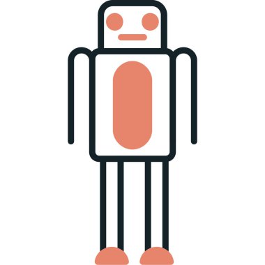 robot düz simgesi, vektör illüstrasyonu