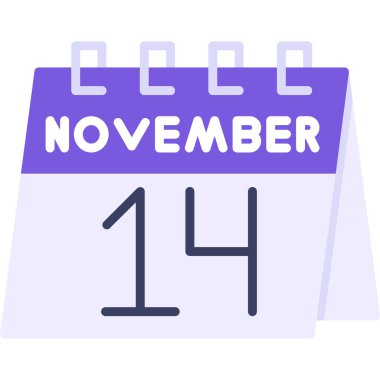 Kasım 14, tarih simgesi - tek düz tasarım