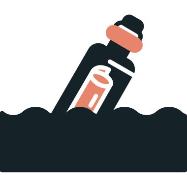 Su şişesi ikonu. Siyah renk. vektör illüstrasyonu.