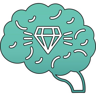 beyin ikonu vektör illüstrasyonu