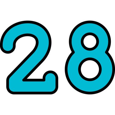 numara 28 vektör simgesi tasarımı.