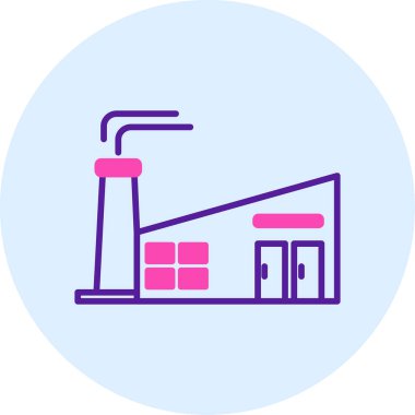 Fabrika simgesi, vektör illüstrasyonu