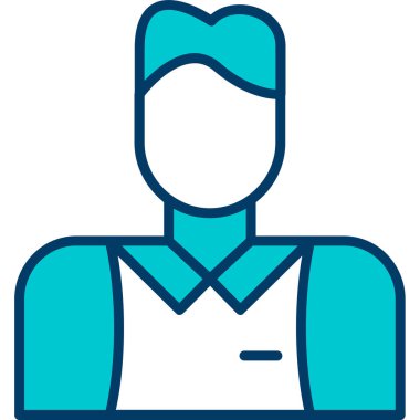 İşçi. Web simgesi basit illüstrasyon