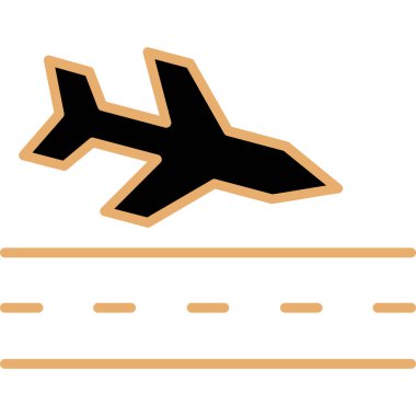 düzlem ikonu vektörü. düz resimleme