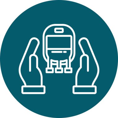 tren. Web simgesi basit illüstrasyon