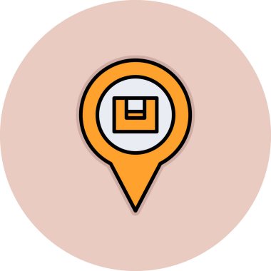 harita pin ikonu vektör illüstrasyonu