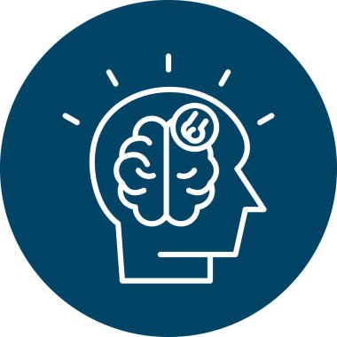 beyin ikonu vektör illüstrasyonu