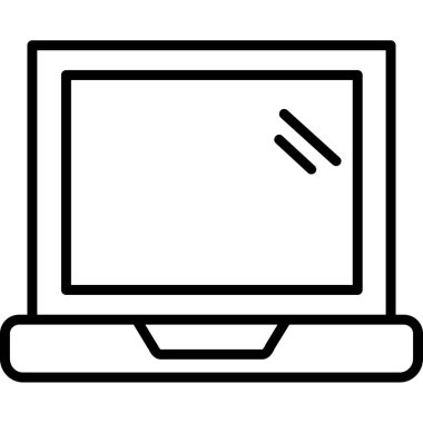 Bilgisayar simgesi. Beyaz arkaplanda dizüstü bilgisayar simgesi izole edildi. vektör illüstrasyonu