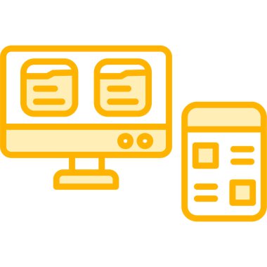 bilgisayar ve web simgesi. Basit tasarım