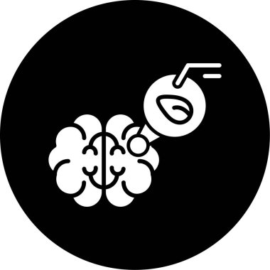 Beyin. Web simgesi basit illüstrasyon