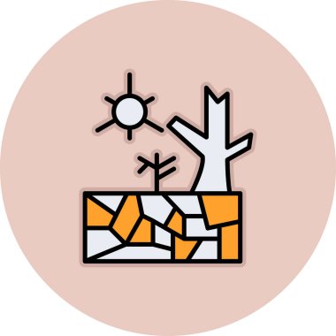 Bahçesinde çiçek olan bir ağacın vektör çizimi