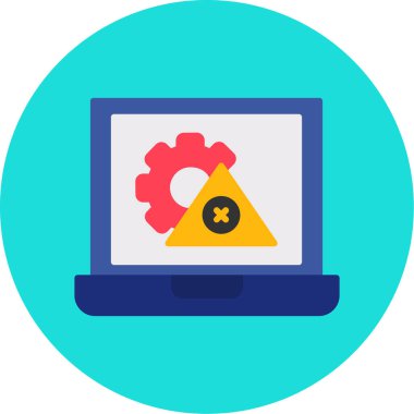 Dizüstü bilgisayar simgesi vektör çizimi