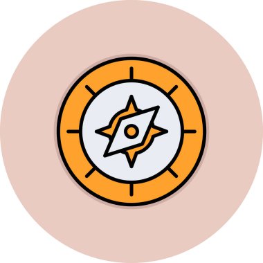 pusula simgesi. Web için pusula vektör simgelerinin basit çizimi