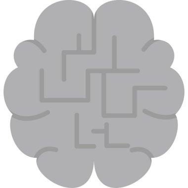 İnsan beyni simgesi, vektör tasarımı