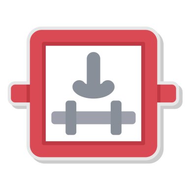 spor salonu vektörü düz renk simgesi