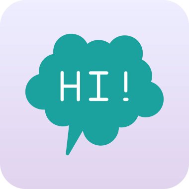 Merhaba mesajlı mesaj balonu. vektör illüstrasyonu