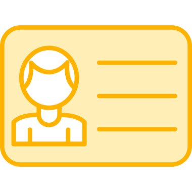 Doldurulmuş kimlik kartı simgesi - taslak biçimi