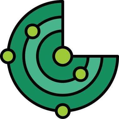 Bir yeşil ve mavi simgenin vektör illüstrasyonu