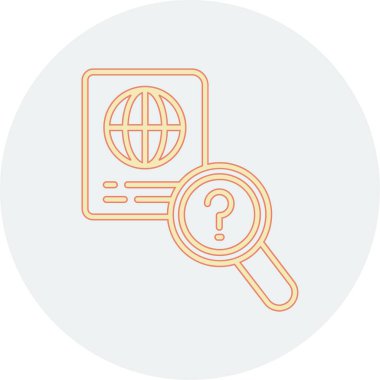 Büyüteçteki kürenin ağ simgesi. Dünya haritasının vektör illüstrasyonu