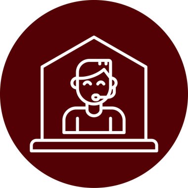 Dizüstü bilgisayar simgesi ile çalışan bir adamın vektör çizimi