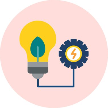 Güç sembollü vektör ampul ışığı