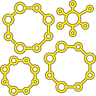 Molekül simgesi. Web için molekül vektör simgelerinin özet çizimi