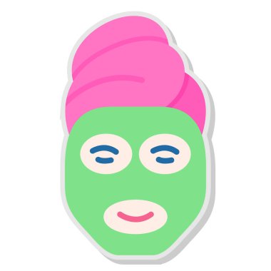 Güzellik maskesi simgesi düz stil