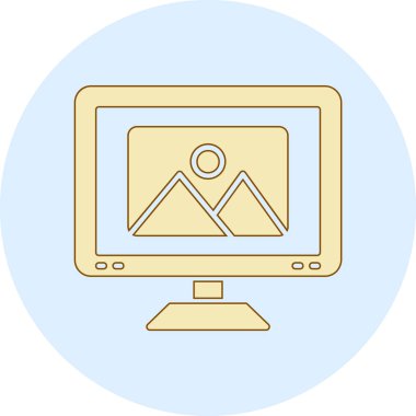 Bilgisayar. Web simgesi basit illüstrasyon