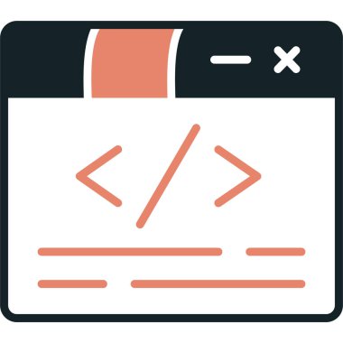 Kod kodlama programlama simgesi doldurulmuş ana hatlar biçiminde