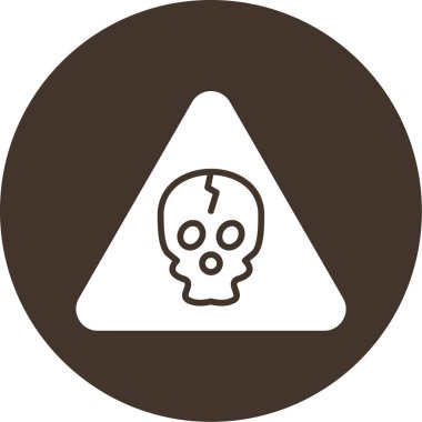 kafatası düz yuvarlak vektör simgesi