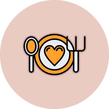 Aşk ve romantik vektör simgesi çizim tasarımı