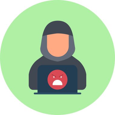 hacker vektör düz renk simgesi