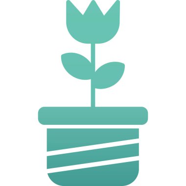 pot vektör glyph düz simge tasarımı