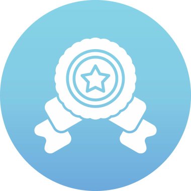 Madalya web simgesi, basit vektör illüstrasyonu