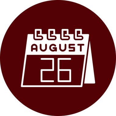 Ağustos 23 yassı simge, vektör illüstrasyonu