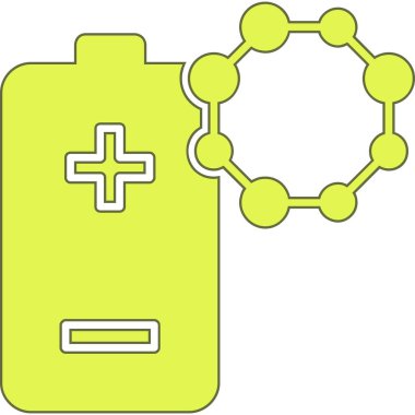 Basit pil simgesi, vektör illüstrasyonu