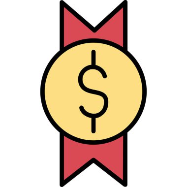 ödül madalyası renk ana hatları vektörü