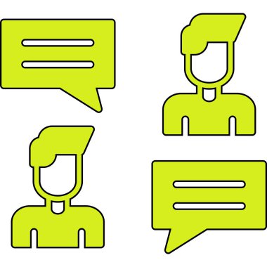 insanlar ve konuşma baloncukları simgeleri